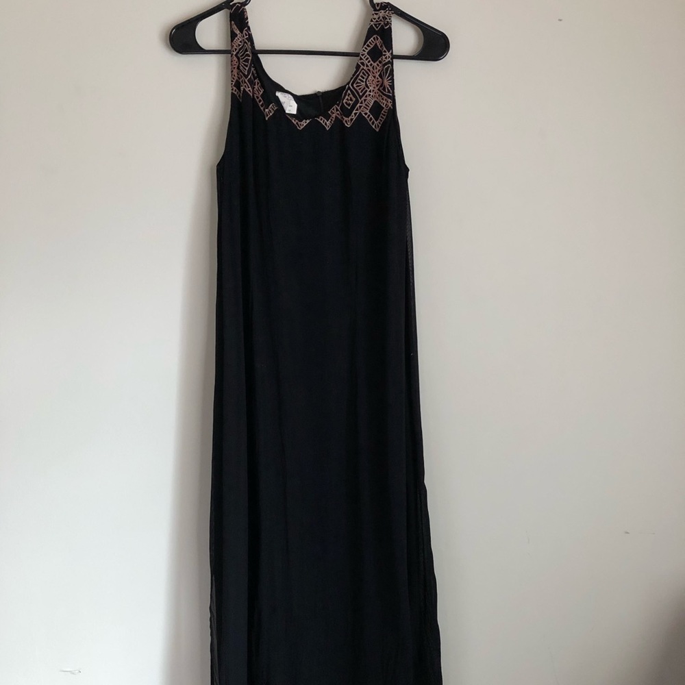 Vintage Maxi Dress Slit On Leg with Boho design